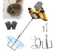 Mélangeur à béton sans fil pour batterie Dewalt 18 V 20 V, mélangeur électrique sans balais, mélangeur de plâtre à 6 vitesses, mélangeur de mortier portable pour mélanger la peinture de mortier de