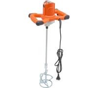Mélangeur à ciment et à béton - Mélangeur à main - 2100 W - 6 vitesses - 0-980 tr/min - 220 V - Avec fil - Orange/noir