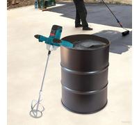 Mélangeur à main pour béton/mortier - XY-168 - Puissance 2100 W - 6 vitesses - Vitesse de rotation 0–800 tr/min - Embase M14 - Prise UE 220 V/50 Hz - Bleu