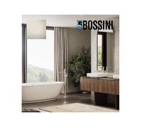 Mélangeur bain/douche avec colonnette d'alimentation par le sol et douchette flat one nickel satiné GILLO - BOSSINI Z00761030