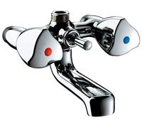 Delabie Mélangeur bain-douche D2410 bicommande M1/2'' bec fixe entraxe 110 mm