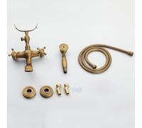 Mélangeur de baignoire en laiton antique avec double levier mural pour douche et baignoire - Luminaires de salle de bain rétro Ele r of Light Design pour salles de bains modernes
