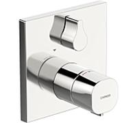 Robinet de douche HANSA HANSALIVING, set de finition, thermostat, encastré, 81139562, Couleur: chrome