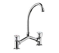 Mélangeur de lavabo 2 trous M1/2" entraxe 100-240 mm en laiton chromé Delabie
