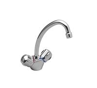 mélangeur de lavabo - ulysse - bec tube orientable et tirette - têtes 15x21 à disques céramique - chromé