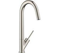 mélangeur d'évier hansgrohe Axor Starck 10822800 bec pivotant à 360 degrés, aspect acier inoxydable
