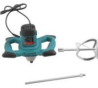 Mélangeur électrique pour mortier et ciment - Mélangeur à main - Vitesse réglable sur 6 niveaux - Moteur en cuivre pur - Alimentation secteur CA - Bleu clair