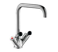 Delabie Mélangeur monotrou MBatt – 45 l/min – Sortie pivotante L200 – Bakélite gris