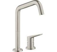 mélangeur évier hansgrohe Axor Citterio 34820800 bec pivotant à 360 degrés, aspect acier inoxydable