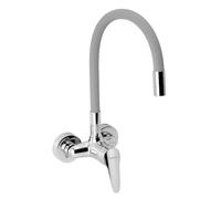 Mélangeur évier Novaservis Titania Iris Nouveau avec poignée silicone 100 mm gris argenté-chrome 94484,0S