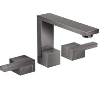 Mélangeur lavabo 3 trous AXOR Edge 130 avec vidage par pression, taille diamant, 46051330, Couleur: Chrome noir poli