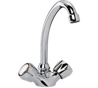 Mélangeur lavabo ALTERNA PRIMEO2 bec tube mobile chromé - têtes à clapet - vidage ABS - croisillons métal