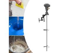 Mélangeur pour spatule et peinture - Mélangeur électrique - Puissance 0,5 CV - Vitesse de rotation 50-2000 tr/min - Volume 190 l - Lame en acier inoxydable Ø15 cm - Tige de mélange 88 cm - Noir