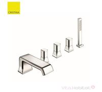 Mélangeur sur gorge 5 trous pour bain/douche ITALY Chromé + douchette - CRISTINA ONDYNA IT12151