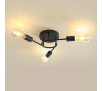 MELAYR 4810489 E27 Moderne Plafonnier MAX.60W Lampe Plafond | Noir Remplacement Facile Ceiling Lights for Salon Chambre Bureau Cuisine et Couloir