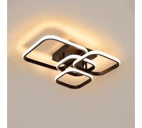 MELAYR Plafonnier LED Moderne 3000K/4500K/6500K Lampe de Plafond 4795096 | Fonction Mémoire CRI≥80 Plafonniers Noir à 4 Carrés pour Salon Chambre Cuisine Salle à Manger Bureau Balcon etc.