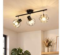 MELAYR Plafonnier Spot E14, 3 Spots de Plafond Luminaire 4799879 | Plafonnier Orientable en Cristal, Spots et Applique Murale pour Cuisine, Salon, Bureau, Couloir, Sans Ampoules, max. 40 W