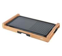 Melchioni Gril électrique bambou noir 1800W plaques antiadhésives amovibles 43x23mm