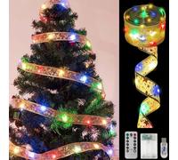 Meleager Lumières de Ruban Sapin de Noël, 10 M 100 Led Guirlande Lumineuse Ruban, Ruban Sapin Noël LED, Coloré Ruban Lumineux Sapin pour Décoration d'arbre de Noël, Mariage, Fête