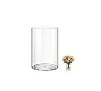 MELEJIA Vase Acrylique Transparent Rond - Diamètre 12cm x Hauteur 20cm, Incassable aux Chocs et Léger, Vases Cylindriques pour Fleurs Fraîches ou Décoration Minimaliste, Intérieur/Extérieur