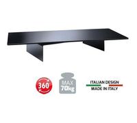 Meliconi – Support TV Rotobridge Elite L – Rotatif 360°, plateau verre trempé, charge 70 kg, noir