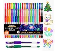 Melifluo Stylo Gel Paillette 36 Couleurs, Feutre Dessin, 5 Encres 0,8 mm | Classique, néon, pastel, métallisé, scintillant · Séchage rapide, tracé fluide · Coloriage, journal, scrapbooking, papeterie