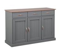 AltoBuy Melina - Buffet 3 Portes 3 Tiroirs Coloris Gris
