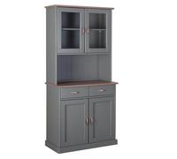 AltoBuy Melina - Buffet Vaisselier 4 Portes 2 Tiroirs Coloris Gris