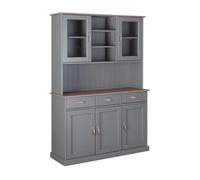 AltoBuy Melina - Buffet Vaisselier 5 Portes 3 Tiroirs Coloris Gris