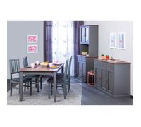 Ensemble Table 160cm + Vaisselier + Buffet - MELINA - ALTOBUY Gris G