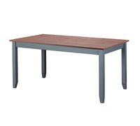 MELINA - Table Repas Rectangulaire Coloris Gris et Naturel