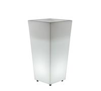 MELISA-Pot lumineux LED d'extérieur RGB solaire rechargeable H58cm Blanc New Garden