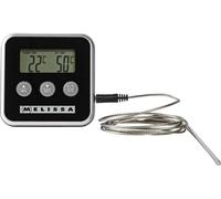Thermomètre De Cuisson Numérique Avec Sonde Déportée Et Minuterie D'alarme Melissa Noir / Argent