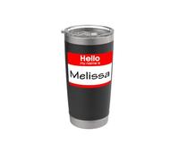 Melissa, badge avec inscription « Hello My Name is Name is » Gobelet isotherme en acier inoxydable double paroi