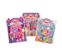 Melissa & Doug Puffy Sticker Activity Books Set: Dress-Up, Princess, Mermaid - 208 Reusable Stickers
