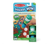 Melissa & Doug - Sticker Wow - Tamponneuse Dinosaure + Bloc D’Activités 300 Autocollants - Livre Stickers - Activité Manuelle Enfant - Loisir Créatif - Cadeau Enfant 3 Ans Et + -