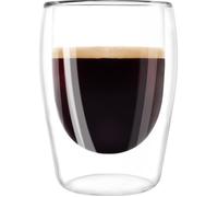 Melitta Lot de 2 Verres à Café Expresso 80 ml en Borosilicate Transparent, Double Paroi, Résistants, Compatibles Lave-Vaisselle