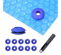 Melko 10 œillets en plastique bleus pour une conservation efficace de la chaleur - Bâche solaire à œillets - Bâche thermique en PVC pour piscines