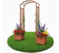 Melko Arche de Rose Grimpante Brune Pot de Fleurs Arche de Treillis Pergola en Bois