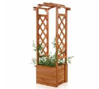 Melko Bac à Plantes avec Arceau de Roses, Planteur de Trellis, pergola Arc Rose Colonne de Roses Jardinage en Bois