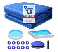 Melko Bâche solaire pour piscine - 800 x 500 cm - Pour une conservation efficace de la chaleur - Avec œillets - Bleu - En PVC