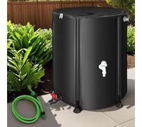 Melko Bidon de pluie pliable avec robinet, 750 l, réservoir d'eau de pluie avec protection anti-débordement, réservoir d'eau de pluie, avec tuyau d'eau de 2 m avec raccord pour réservoir de pluie