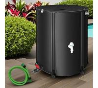Melko - Bidon de pluie pliable de 1000 l avec robinet de sortie et barres de support en PVC - tonneau de pluie mobile avec protection anti-débordement et raccord - résistant aux intempéries pour