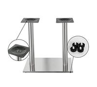 Melko Cadre de table double colonne en acier inoxydable 70 x 40 x 72 cm | Pour plaques en bois, granit ou marbre, antirouille, poids de 14 kg pour un maintien sûr, supports et vis inclus