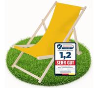 Melko Chaise longue pliante en bois Jaune