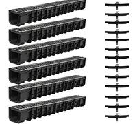 Melko Conduit de drainage Entwässerungskanal C250, 6 m, grille en fonte - adapté pour DN75 et in daptateur pour DN110