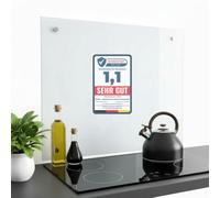 Melko Écran de protection anti-projection en verre - Panneau de cuisinière - Verre trempé de sécurité de 6 mm - Fond mural avec matériel de fixation inclus. 70 x 50 cm Transparent