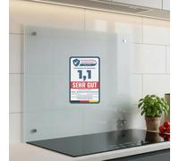 Melko Écran de protection anti-projection en verre - Panneau de cuisinière - Verre trempé de sécurité de 6 mm - Fond mural avec matériel de fixation inclus., Verre, Milchglas, 80 x 40 cm