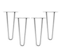 Melko Hairpin Legs Lot de 4 pieds de table en acier rond 36 cm 2 entretoises 12 mm