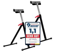 Melko Lot de 2 tréteaux à roulettes réglables en hauteur de 66 à 105 cm avec 1 paire de gants de travail - Charge maximale : 90 kg - Tréteau pliable pour alimentation en matériaux